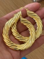 Luxus Elegante XXXL Creolen Ohrschmuck Ohrstecker Farbe Gold