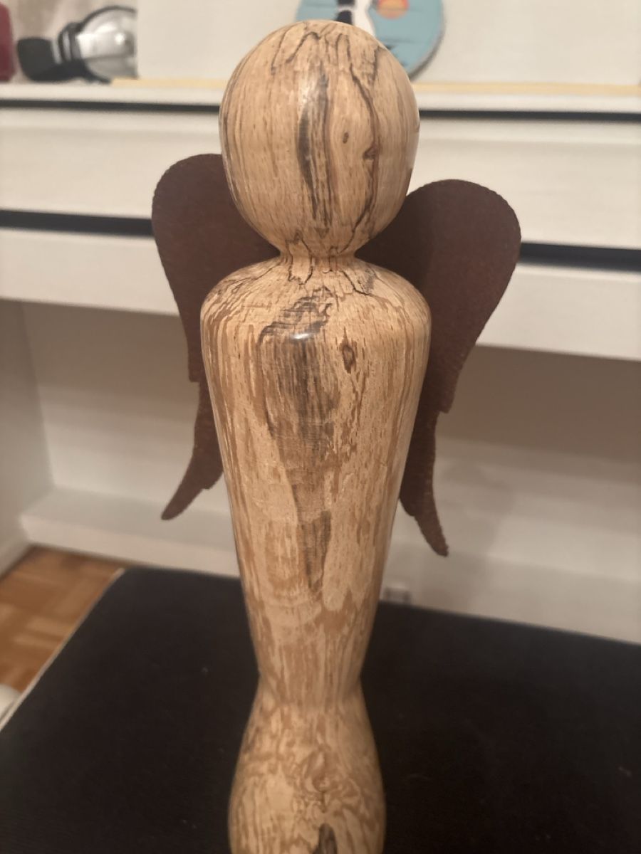 Statuette: Holzengel, handgefertigt, ca. 38cm gross, Herbstdeko – Usato da Altendorf venduto da mausi771 3