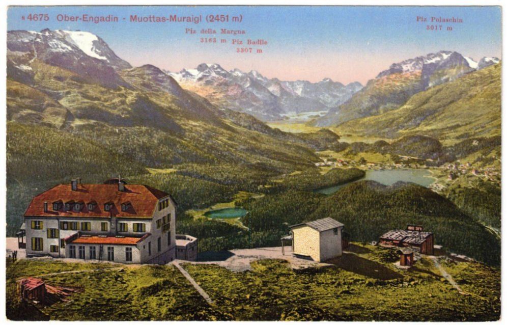 Cartoline postali: St. Moritz - Standseilbahn Muottas Muragl Bergstation – Usato da Binningen venduto da Mountainrider