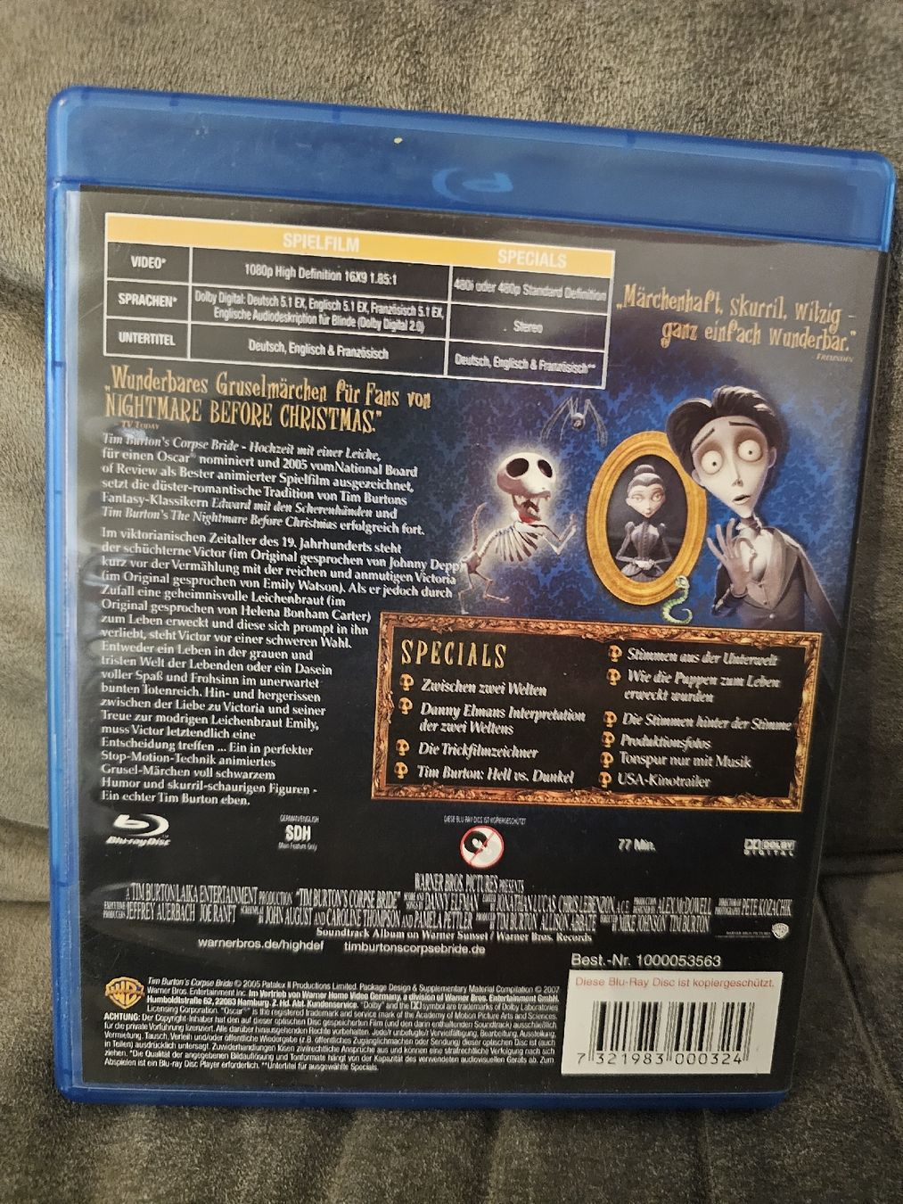 Alle DVDs: Tim Burtons Corpse Bride - Hochzeit mit einer Leiche Blu-Ray – Gebraucht aus Bülach von pascalgino 1