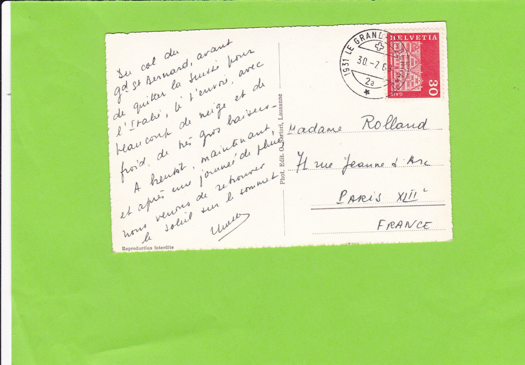 Cartoline postali: Grand St. Bernard – Usato da St. Peterzell venduto da neckertal 1