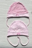 Gr.62/68, 2x Mützen rosa mit Schleifchen für den Übergang