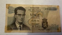 Belgique – Billet 20 Francs 1964 – Roi Baudouin I – Atomium