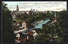 Bern, Teilansicht mit den Alpen vom Kurs