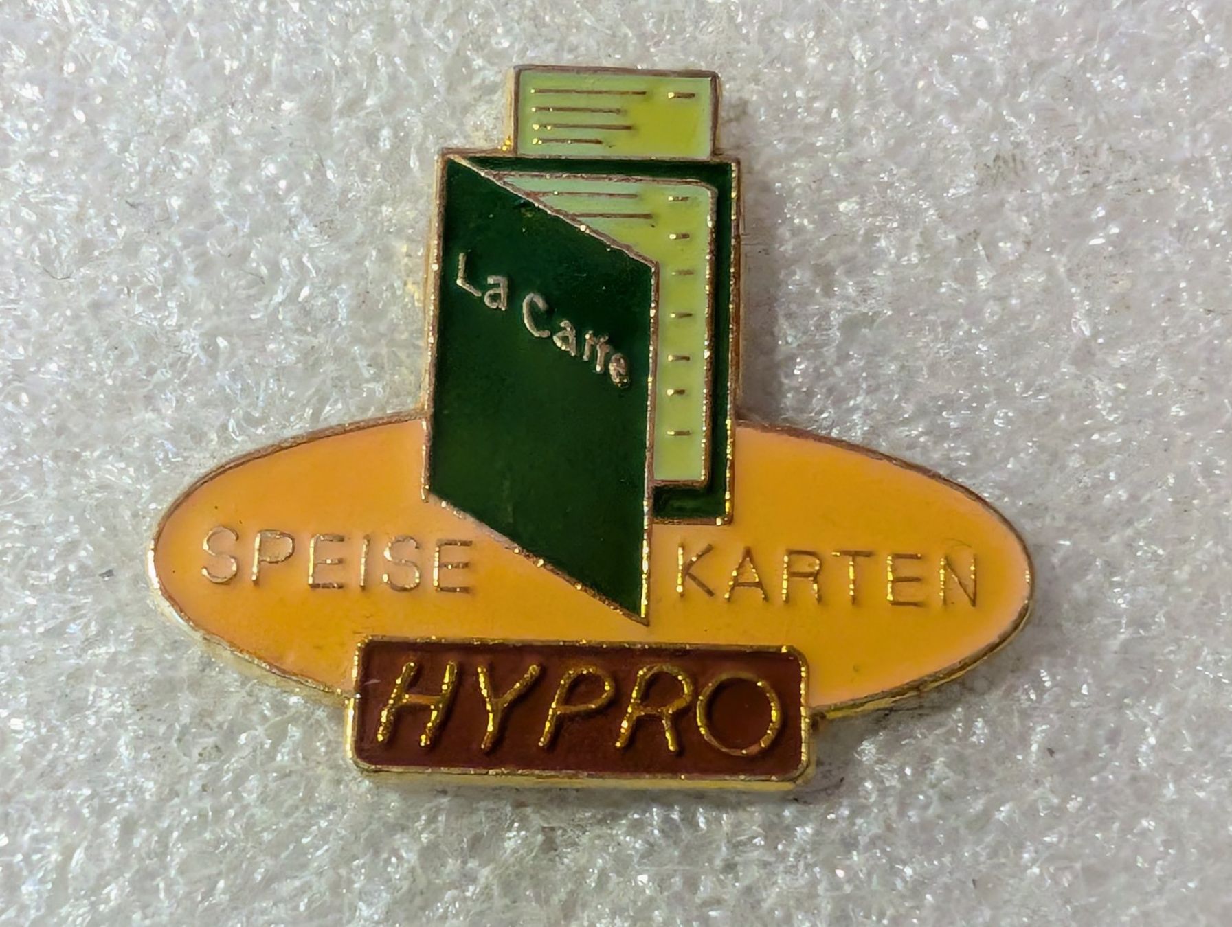 Plaketten & Abzeichen: Ansteckpin 124: Hypro Speise Karten – Gebraucht aus Oppligen von Pin-Fall-Shop
