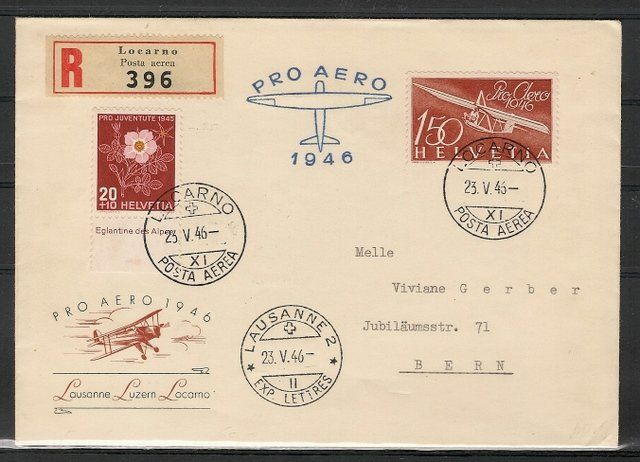 Tutti i francobolli: F41 R-Brief Sonderflug – Usato da Lausanne venduto da Whorvath