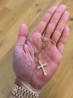 Kreuz Halskette 18 Karat Gelbgold vergoldet