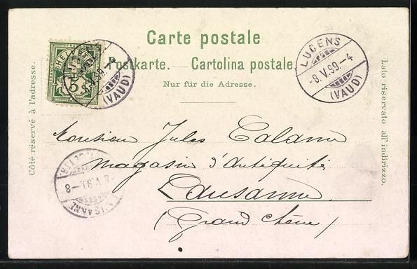 Cartoline postali: Litho Lucens, Le château et les fabriqu – Usato da Berlin venduto da bartko-reher 1