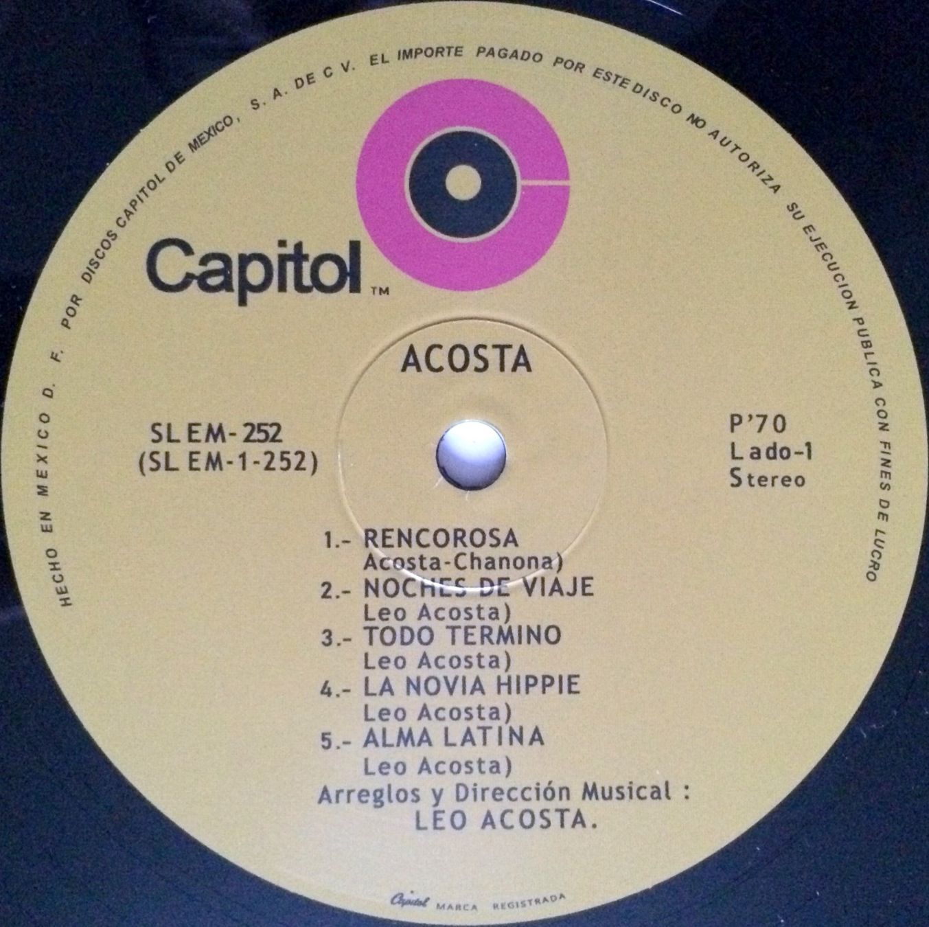 Dischi in vinile: LEO ACOSTA - ACOSTA – Usato da Bottens venduto da hotter-than-hell 2