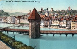 Luzern - Wasserturm,Rathausquai und Musegg