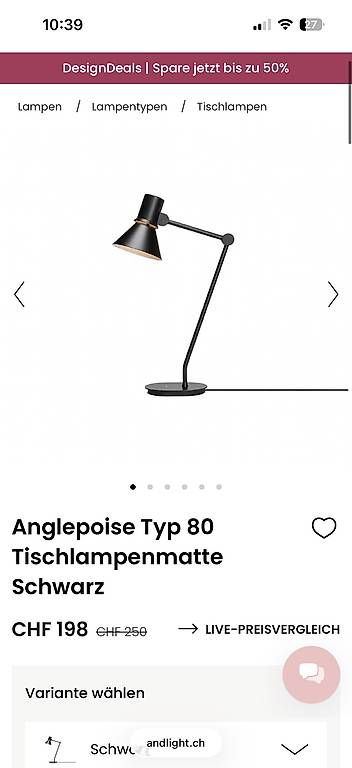 Lampade: ANGLEPOISE Tischlampe Schwarz – Usato da Zürich venduto da mar_22hb 4