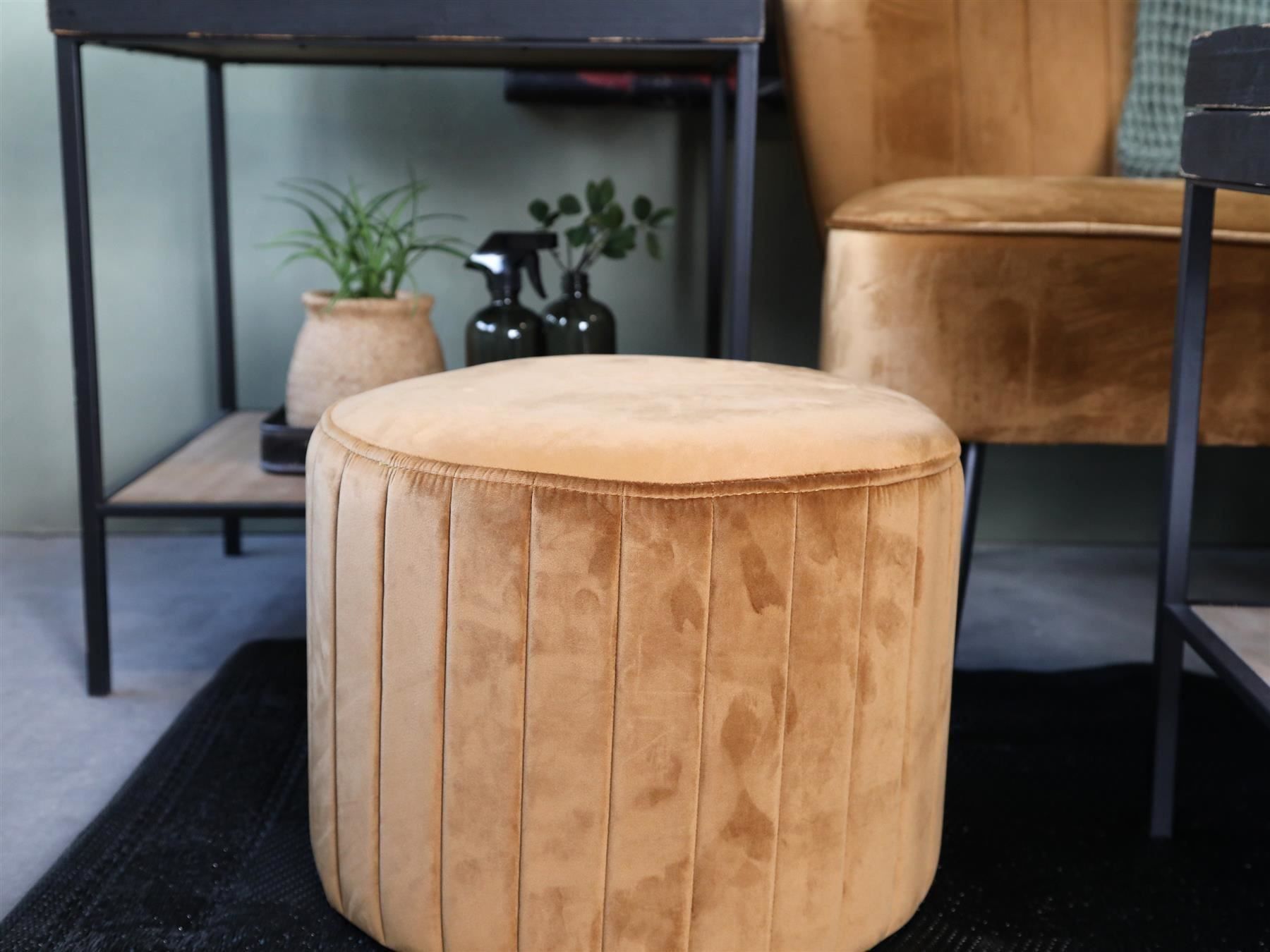 Hocker: Chic Antique Pouf Hocker CLUB karamel – Neu und originalverpackt aus Kirchdorf BE von MeinMoebelstueck 1