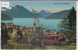 Vitznau und die Rigibahn - Litho
