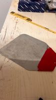Bäckerei Ofenschieber Metall rot Griff 34x25 cm