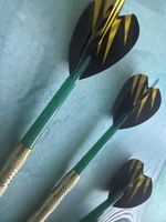 Darts Set mit Spitzen, Schwarz/Gold - Top Zustand!