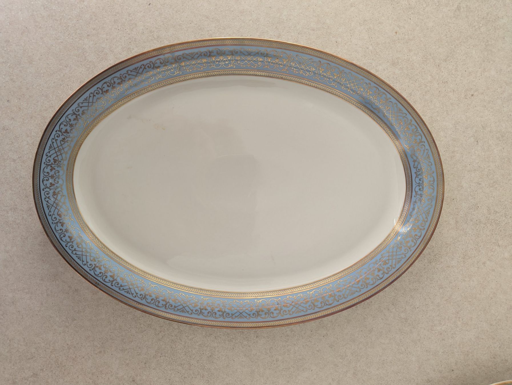 Piatti di portata: Grosse Servierplatte Blau/Gold ca. 40 cm – Usato da Luzern venduto da Swetnova
