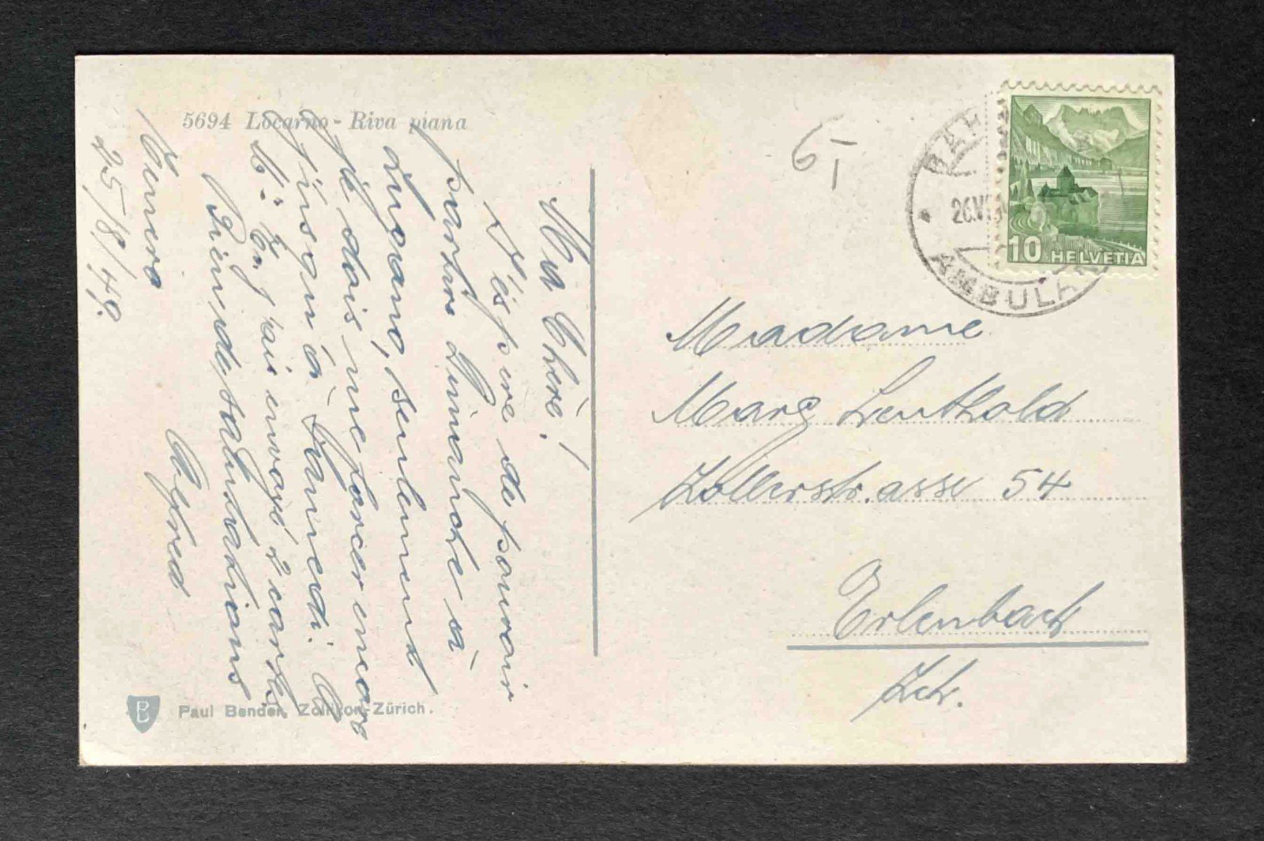 Cartoline postali: AK Locarno Riva piana – Usato da Goldau venduto da artelier1 1