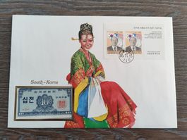 Banknoten-Brief Südkorea !!!!!!!