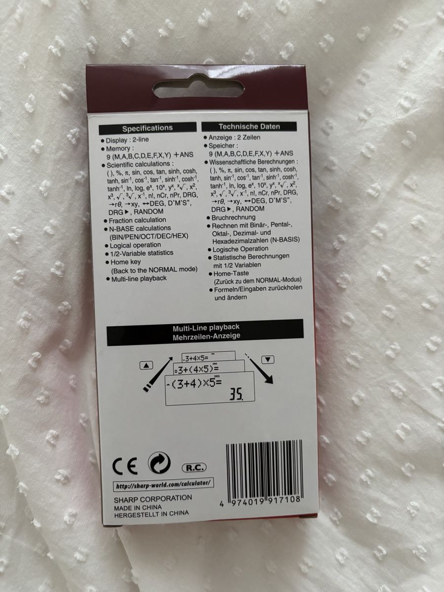 Sharp Calcolatrici tascabili: SHARP EL-531TH-GR Taschenrechner – Nuovo e nell'imballaggio originale da Winterthur venduto da leimaj 1