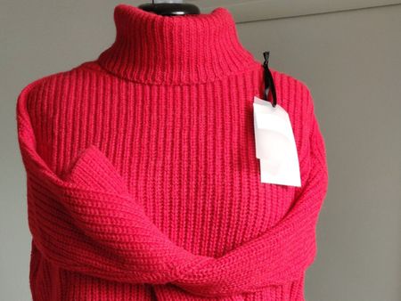 Alpaka Pullover mit Rollkragen, Made in Italy - Neu koralle