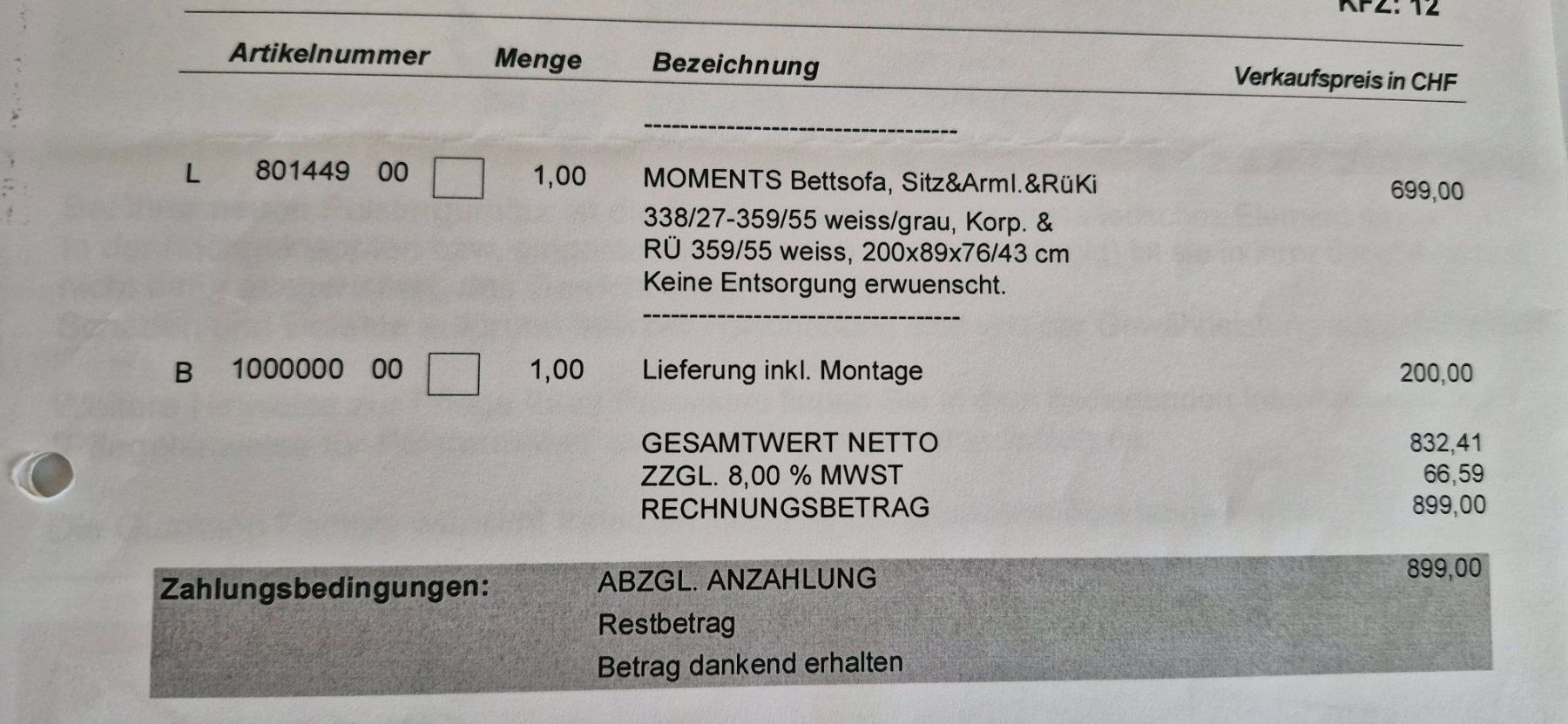 Sofas: Schlafsofa weiss grau kariert – Gebraucht aus Ottenbach von roadrunner0381 5