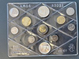 Italien Münzsatz 1990 – 3× 500 Lire (2× Silber) – Zecca di R