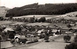 Worb. Zug mit Triebwagen