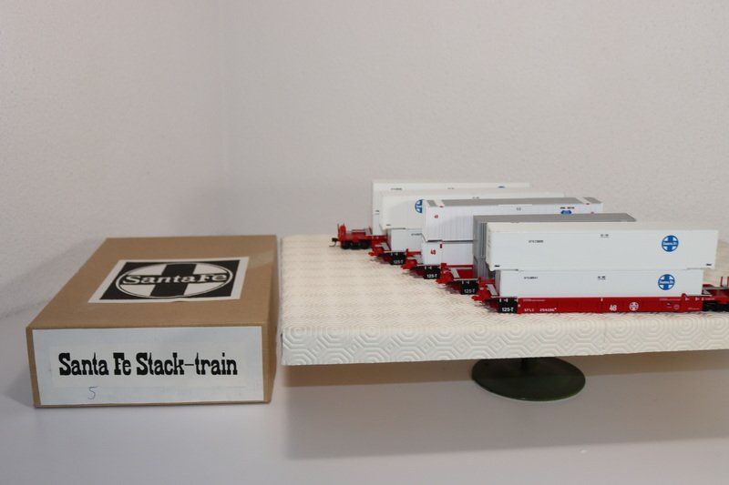 Modellini di ferrovie: 5 US Containerwagen ( 592 ) – Usato da Kerzers venduto da Winu64