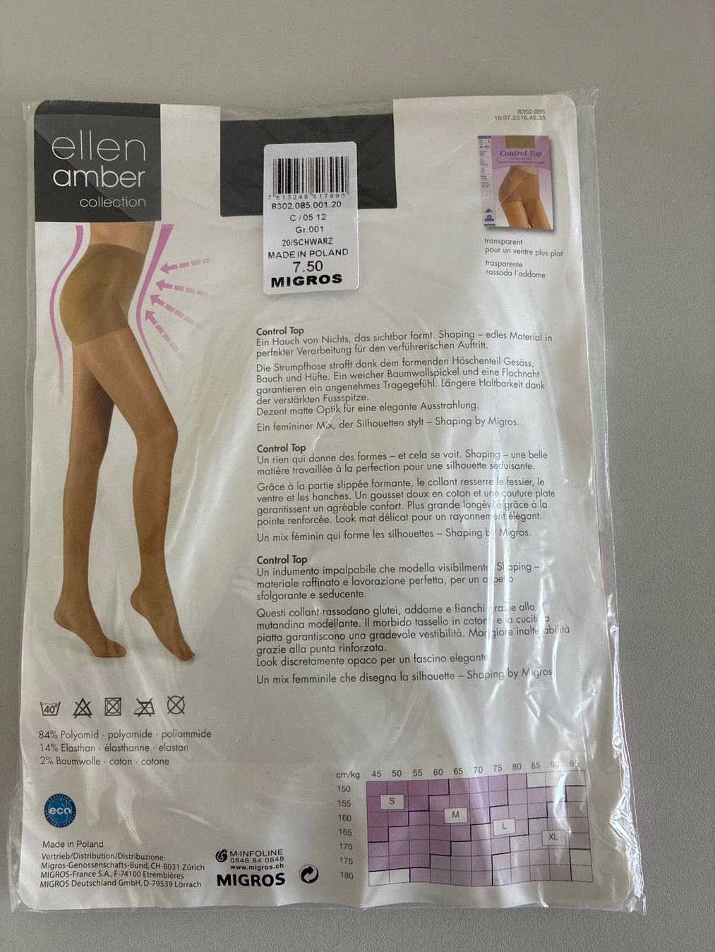 Ellen Amber Calze & Collant: Transparente Strumpfhose, schwarz, in Grösse S, 20 den – Nuovo e nell'imballaggio originale da Eggenwil venduto da mic_b5l2 1