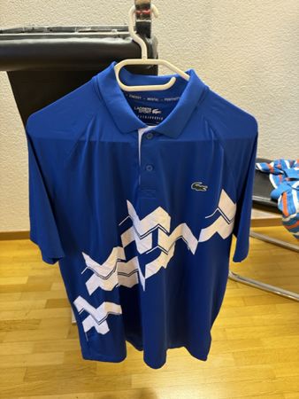 Lacoste Sport Polo-Shirt, Blau/Weiss,  Gr. L