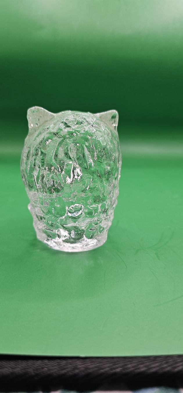 Statuette: Vintage Pukeberg Glas Paperweight Eule – Usato da Zürich venduto da Daniela51 1
