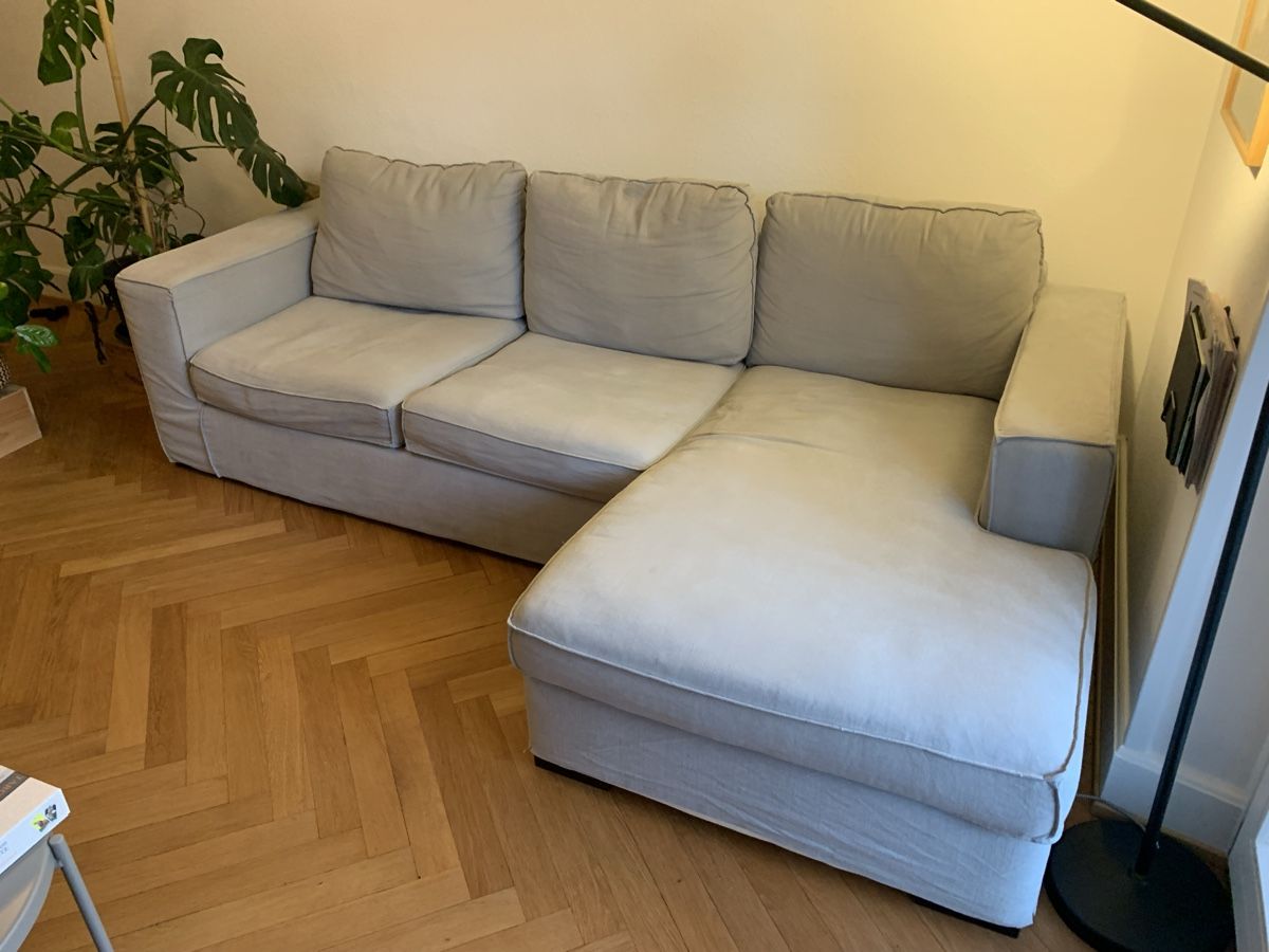 Micasa Divani: Ecksofa hellgrau Stoff mit Recamiere guter Zustand – Usato da Basel venduto da man_jk8l 1