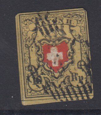 Alle Briefmarken: SBK 16II.c.2.33, T37/A2/RU mit Plattenfehler, FA Hermann – Gebraucht aus Rheinfelden von iamello