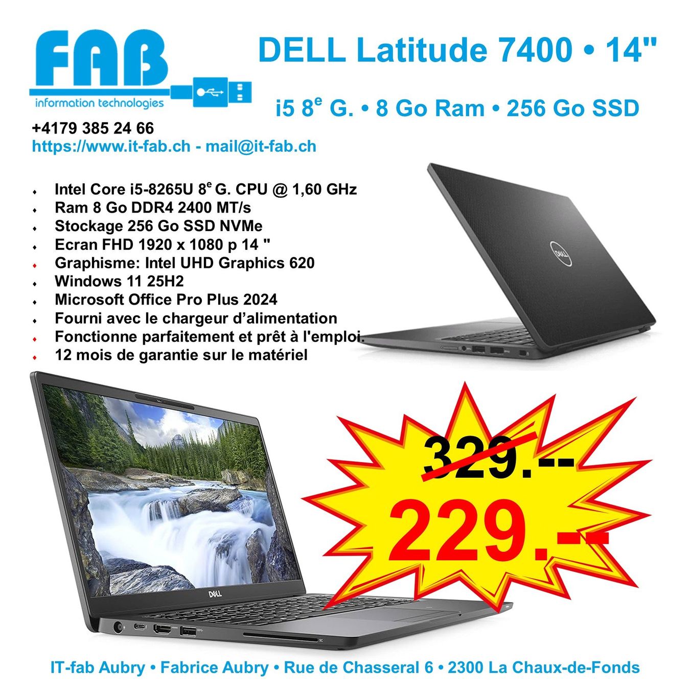 Dell Notebook: DELL Latitude 7400 • 14" – Usato da La Chaux-de-Fonds venduto da it-fab