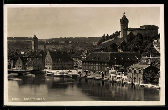 Cartes postales: AK Schaffhausen, Teilansicht mit Munot – D'occasion à Berlin par bartko-reher