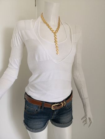 🤩MANGO STRICK-TOP-PULLOVER WEISS