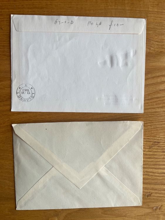 Tutti i francobolli: 2 enveloppes avec timbre suisse, thématique aviation – Usato da Châtel-St-Denis venduto da Vaillant1 1