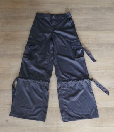 Cargohose mit weitem Bein, dunkelgrau, Gr. XS