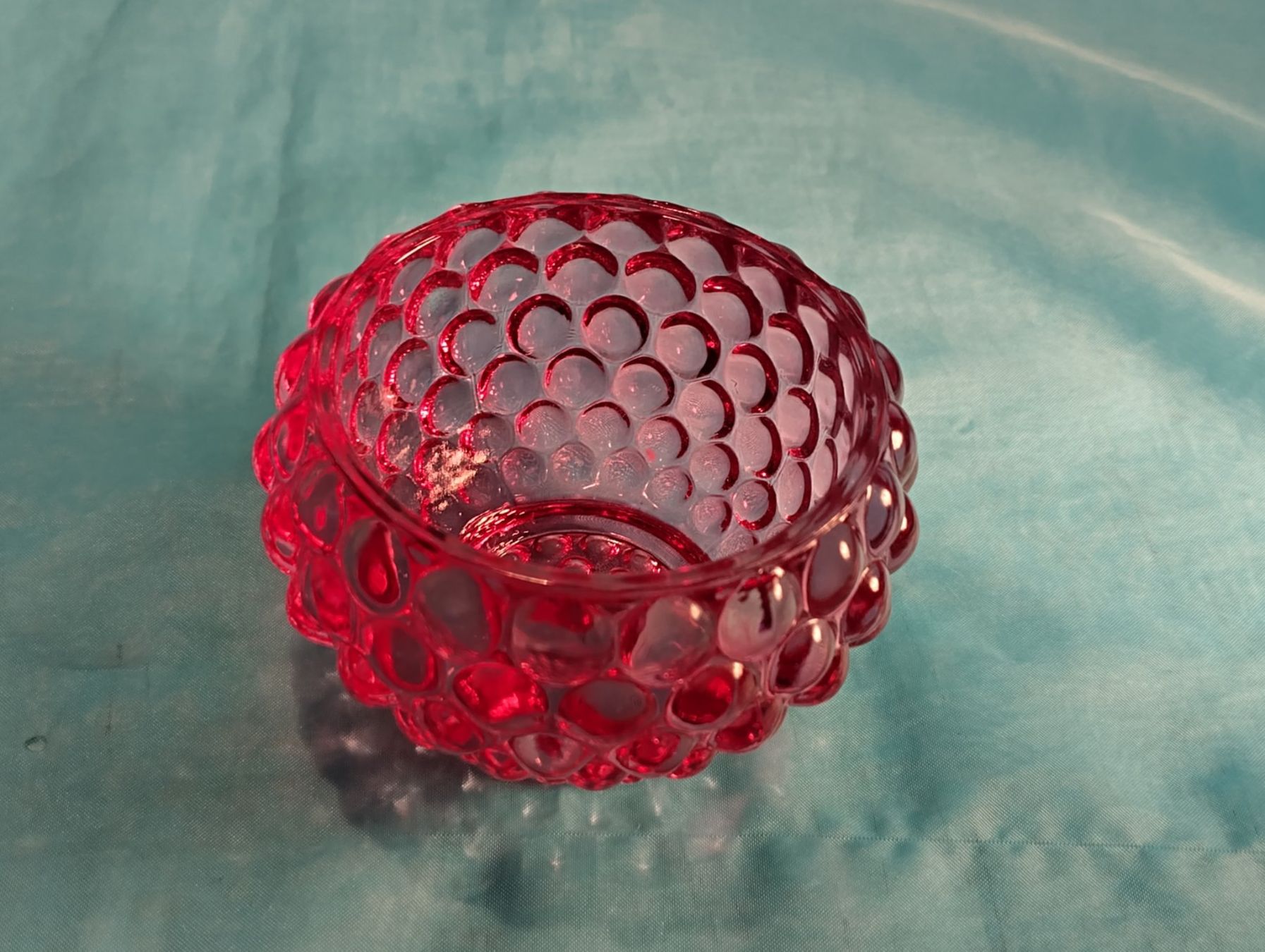 Kerzenständer: Teelicht rosa mit Noppen, Glas – Neu (gemäss Beschreibung) aus Bellach von JingleCherry 1