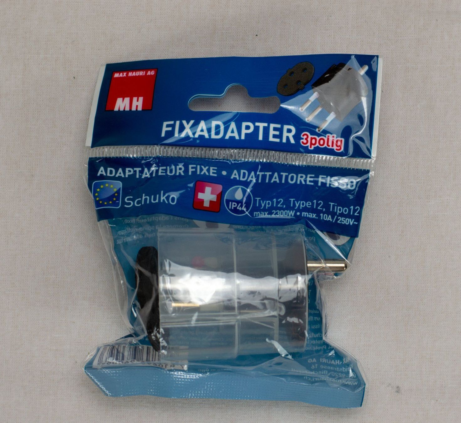 Unità & Adattatore: Max Hauri Fixadapter T12/Schuko Weiss 3-polig – Usato da Zürich venduto da tonogen