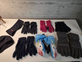 Handschuh /Reiten Set Kinder (4-8 Jare / graue bis 12 Jahre)
