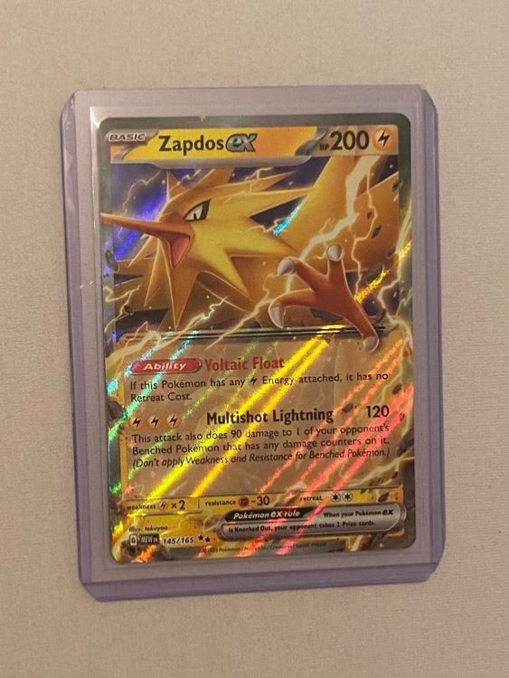 Zapdos Ex Holographic Rare 151 Set Half Art Zapdos Ex Pokmon Card - Holo  Rare 145/165 From Scarlet & Violet: 151 Set 151 Pokemon Cards
