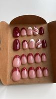Gelnägel, Gr.M, kurz& rund von Hand bemalt, 2er Pack