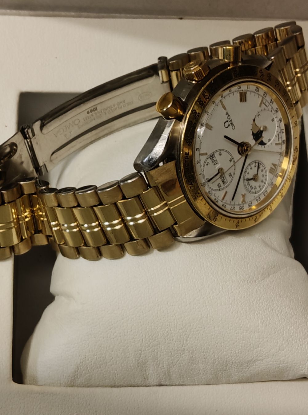 Omega Orologi: Omega Speedmaster 18k Phase  Lune 39MM Cadran Blanc – Usato da Boll venduto da BollArtAntik 8