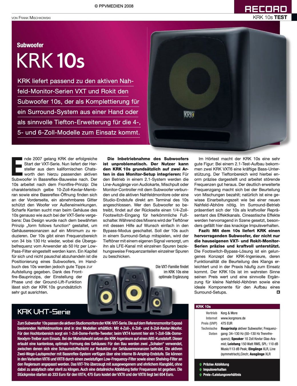 KRK Casse acustiche: KRK Subwoofer 10s - DER Bass – Usato da Meisterschwanden venduto da interra 3
