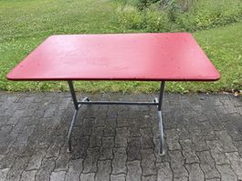 Bigla Tisch Gartentisch Klappbar Rot Vintage