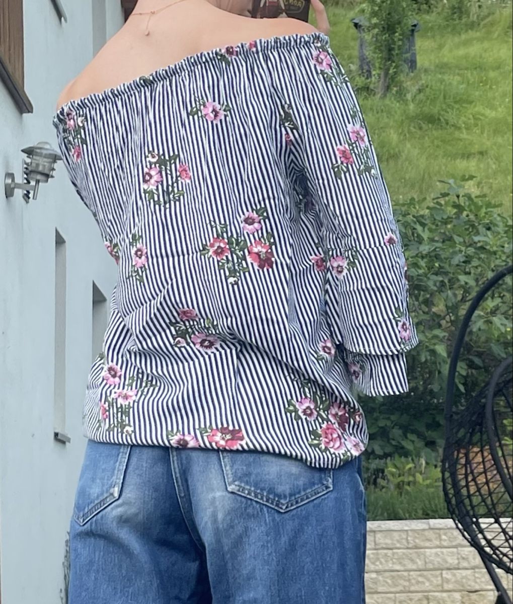 Lascana Camicette: Blouse épaules dénudées rayures+fleurs - Lascana - taille 36 – Nuovo (secondo la descrizione) da Montana venduto da Jeanne_huggler 1