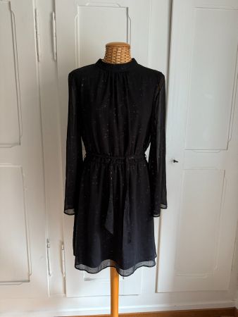 Chiffonkleid schwarz mit Sternen 38
