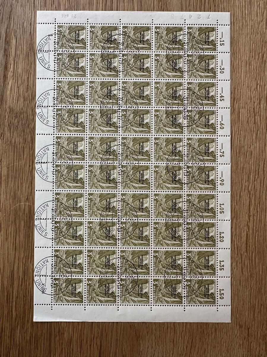 Tous les timbres: Schweiz - SDN 3Rp Bogen gestempelt 31.3.1947 – D'occasion à Schmitten / FR par Samsara169