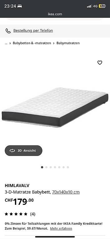 Materassi: Kinderbett Matratze Ikea Himlavalv 140x70 – Usato da Winterthur venduto da Samantha59